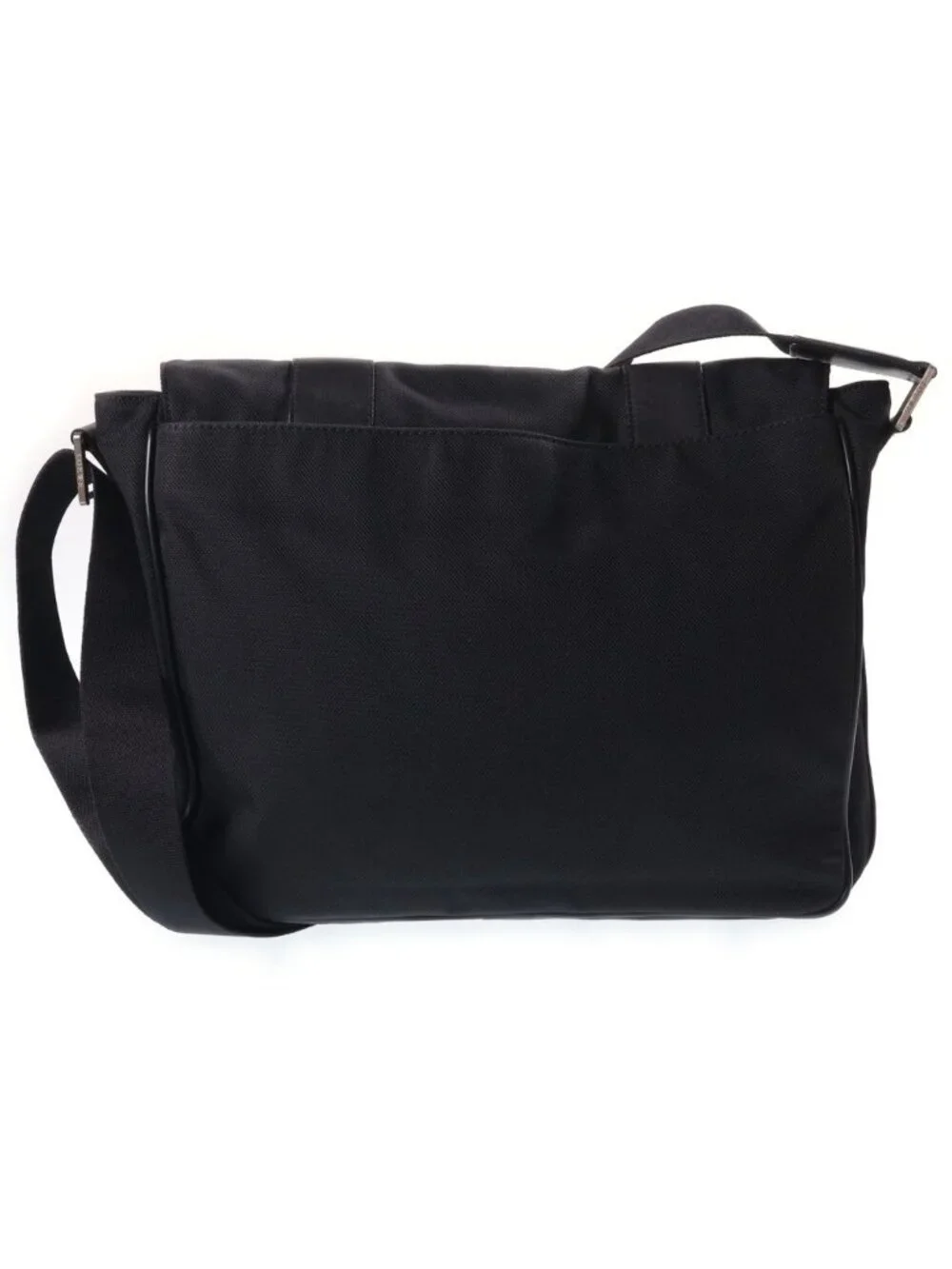 Loewe Leather Canvas Contrast Shoulder Bag Black